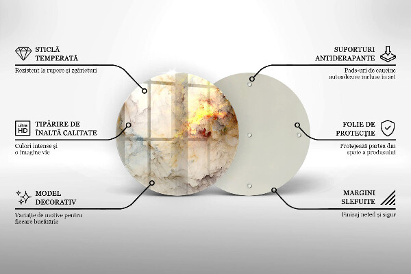 Üveg vágódeszka Márvány textúra arannyal