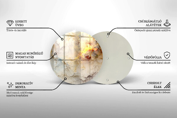 Üveg vágódeszka Márvány textúra arannyal