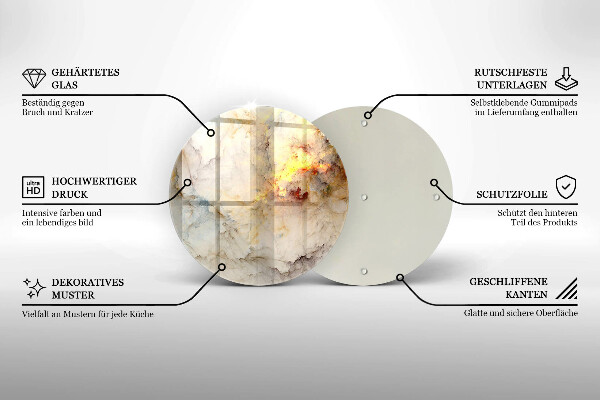 Üveg vágódeszka Márvány textúra arannyal