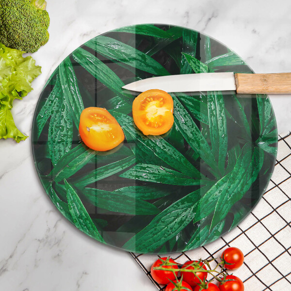 Üveg vágódeszka Növények levelei