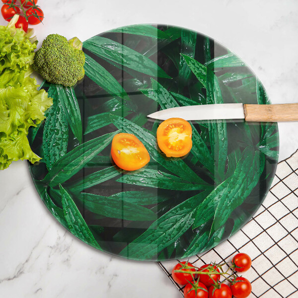 Üveg vágódeszka Növények levelei