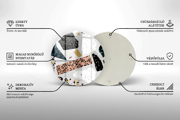 Üveg vágódeszka Kőedény