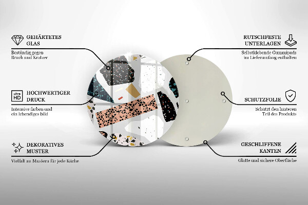 Üveg vágódeszka Kőedény