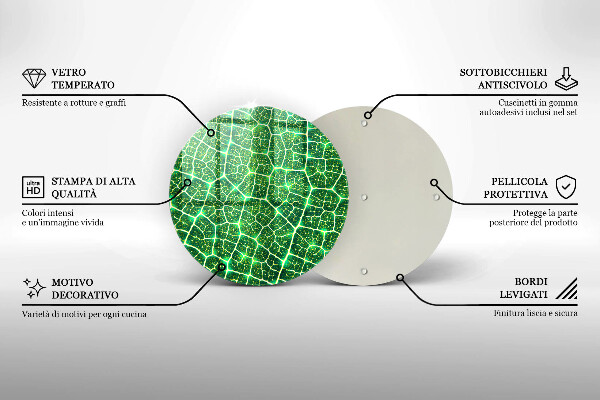 Üveg vágódeszka Levélszerkezet