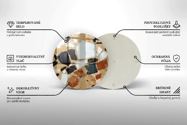 Üveg vágódeszka Dekoratív kövek lemez