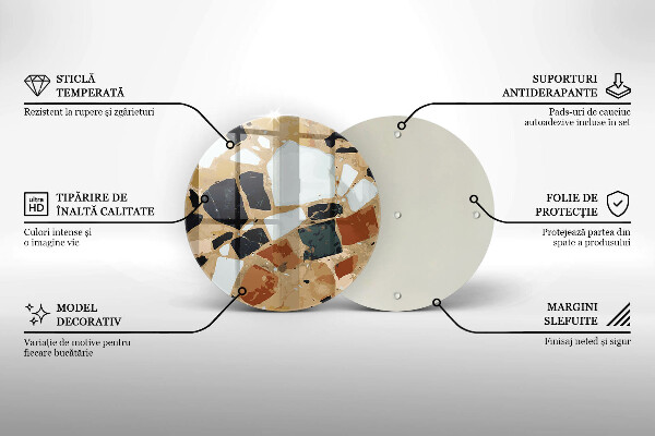 Üveg vágódeszka Dekoratív kövek lemez