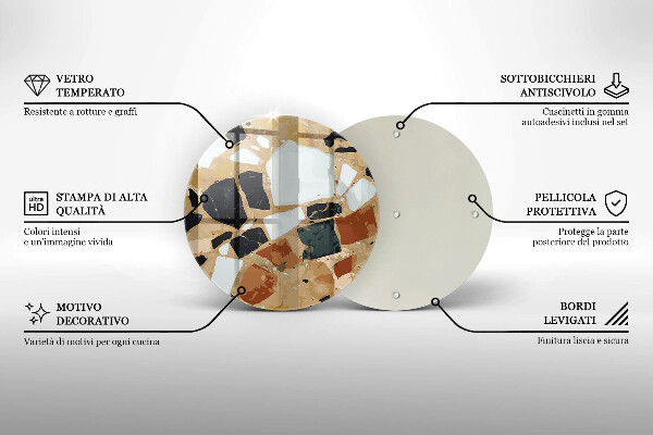 Üveg vágódeszka Dekoratív kövek lemez