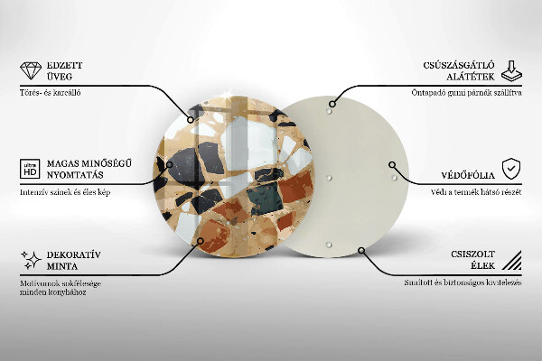 Üveg vágódeszka Dekoratív kövek lemez