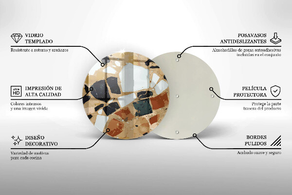 Üveg vágódeszka Dekoratív kövek lemez