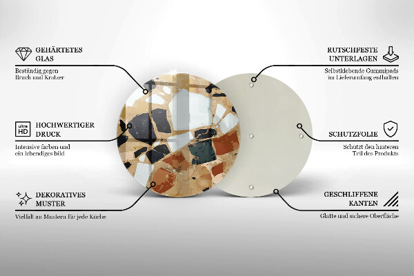 Üveg vágódeszka Dekoratív kövek lemez