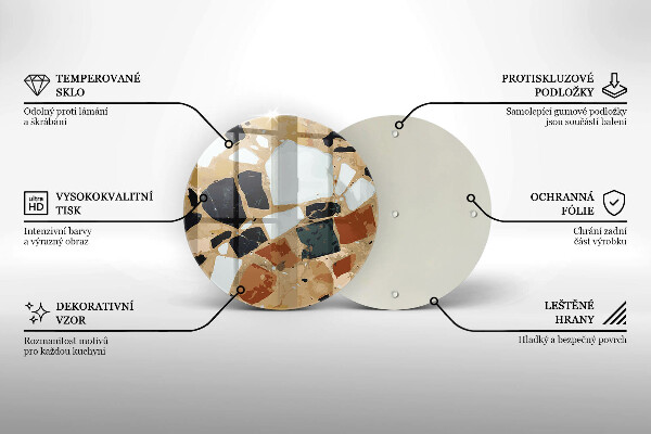 Üveg vágódeszka Dekoratív kövek lemez