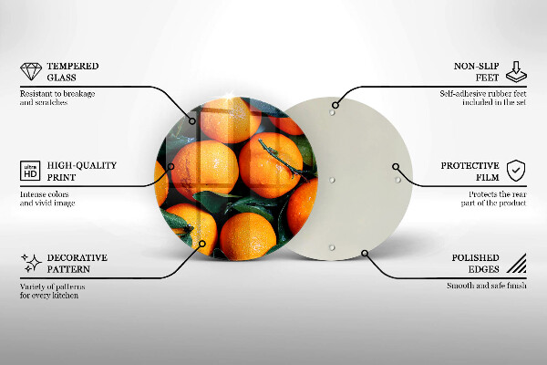 Üveg vágódeszka Narancs gyümölcs