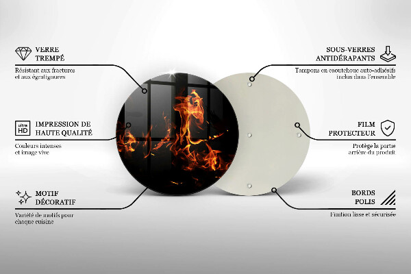 Üveg vágódeszka Gyújts egy élő lángot