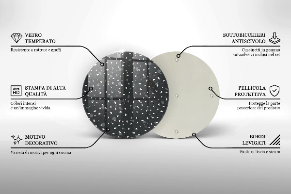 Üveg vágódeszka Díszítő kő