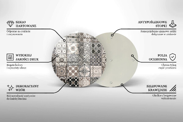 Üveg vágódeszka Dekoratív csempe