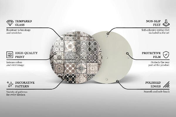 Üveg vágódeszka Dekoratív csempe