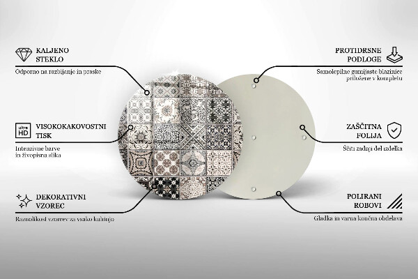 Üveg vágódeszka Dekoratív csempe