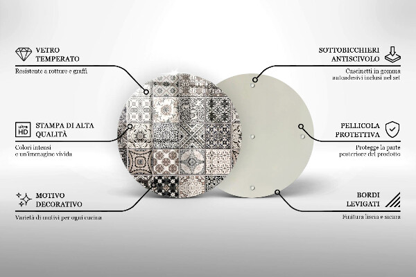 Üveg vágódeszka Dekoratív csempe