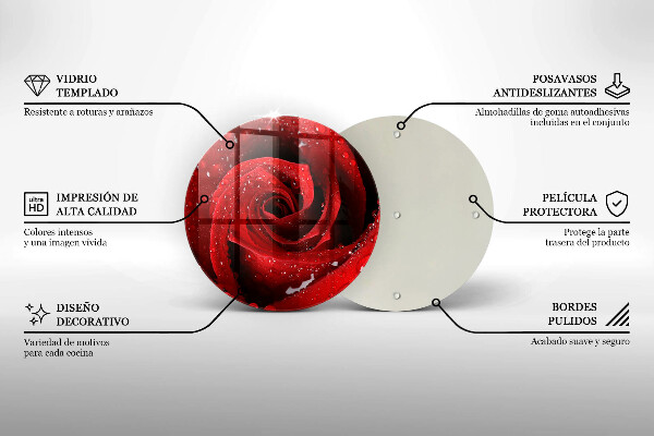 Üveg vágódeszka Rózsa virág szirmai