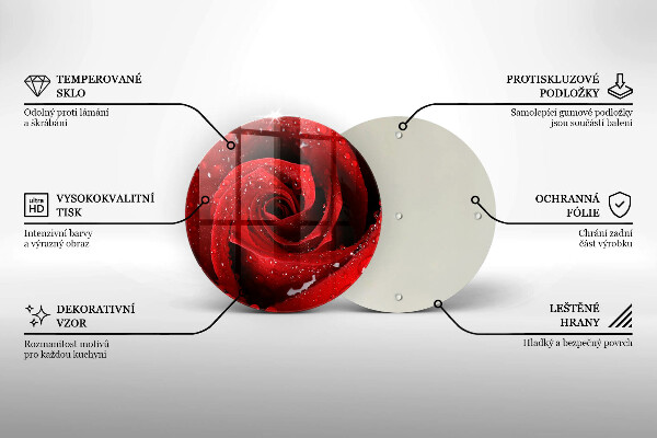 Üveg vágódeszka Rózsa virág szirmai