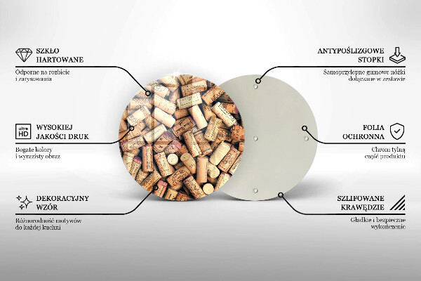 Üveg vágódeszka Bordugók varrat nélküli mintát