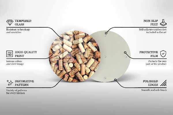 Üveg vágódeszka Bordugók varrat nélküli mintát