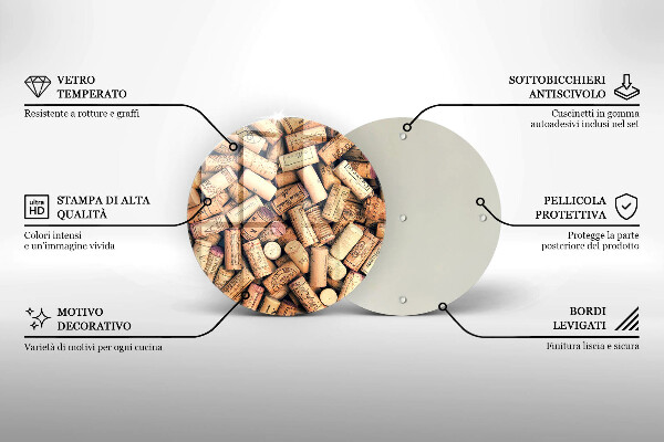 Üveg vágódeszka Bordugók varrat nélküli mintát