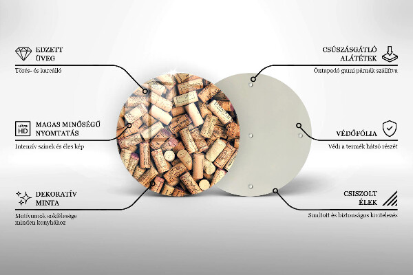 Üveg vágódeszka Bordugók varrat nélküli mintát