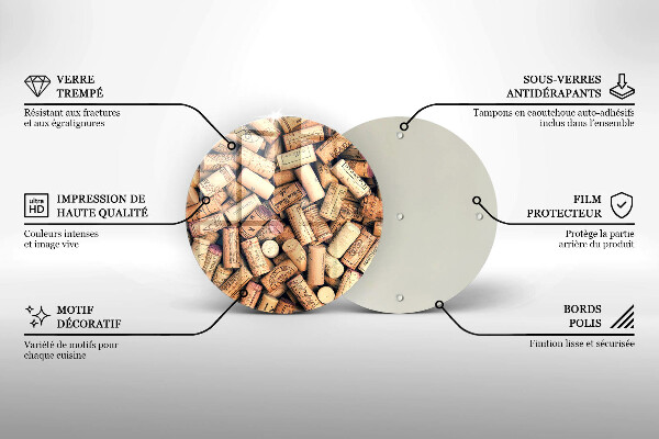 Üveg vágódeszka Bordugók varrat nélküli mintát
