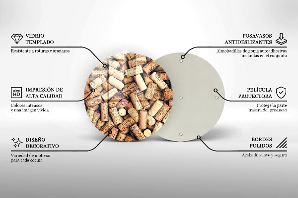 Üveg vágódeszka Bordugók varrat nélküli mintát
