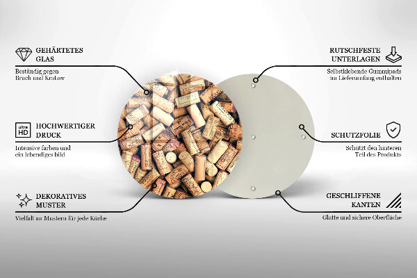 Üveg vágódeszka Bordugók varrat nélküli mintát