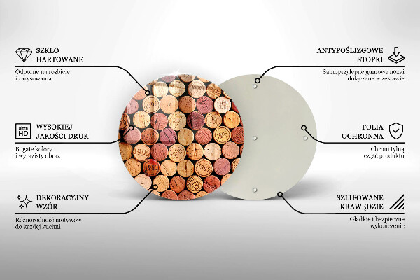 Üveg vágódeszka Bordugók minta