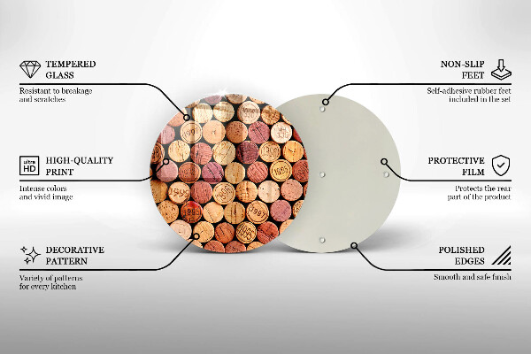 Üveg vágódeszka Bordugók minta