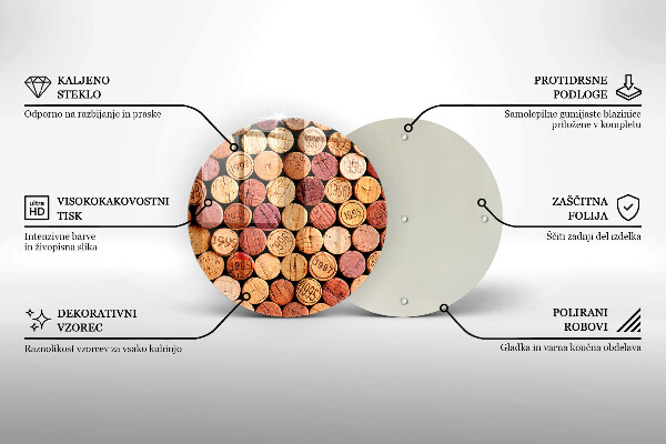 Üveg vágódeszka Bordugók minta