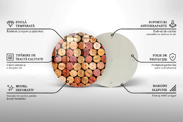 Üveg vágódeszka Bordugók minta