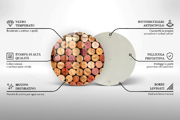 Üveg vágódeszka Bordugók minta