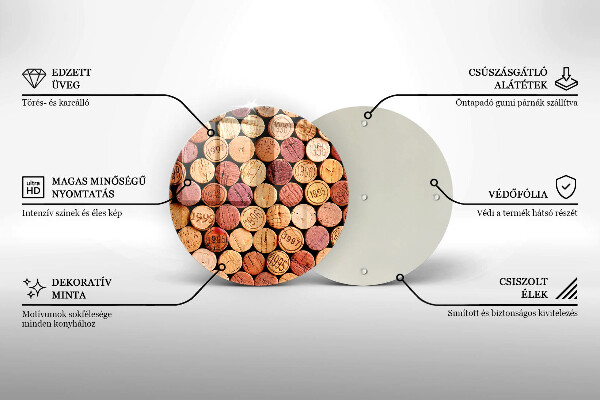 Üveg vágódeszka Bordugók minta