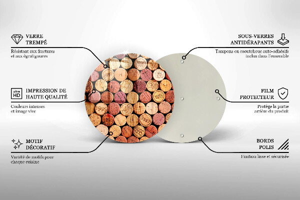 Üveg vágódeszka Bordugók minta