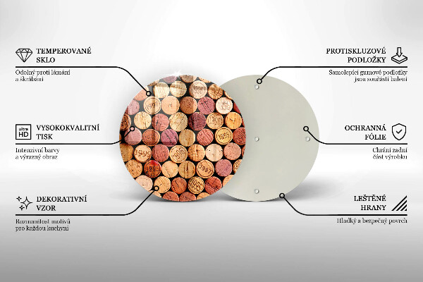 Üveg vágódeszka Bordugók minta