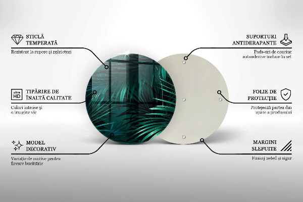 Üveg vágódeszka Vad dzsungel levelei