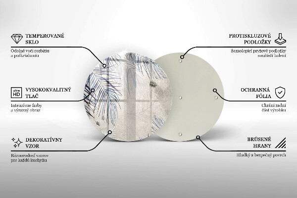 Üveg vágódeszka Finom levelek