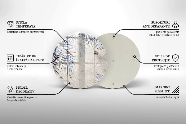 Üveg vágódeszka Finom levelek