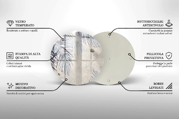 Üveg vágódeszka Finom levelek