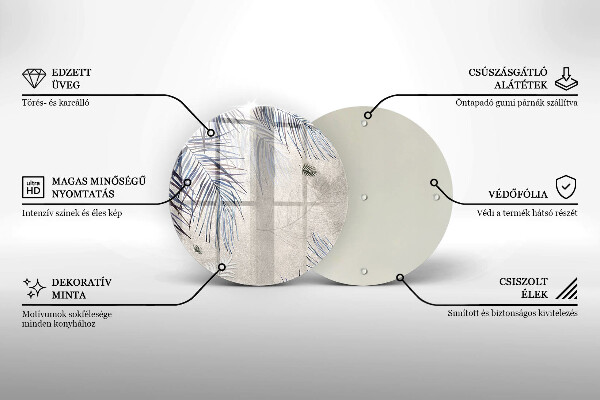 Üveg vágódeszka Finom levelek