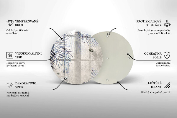 Üveg vágódeszka Finom levelek