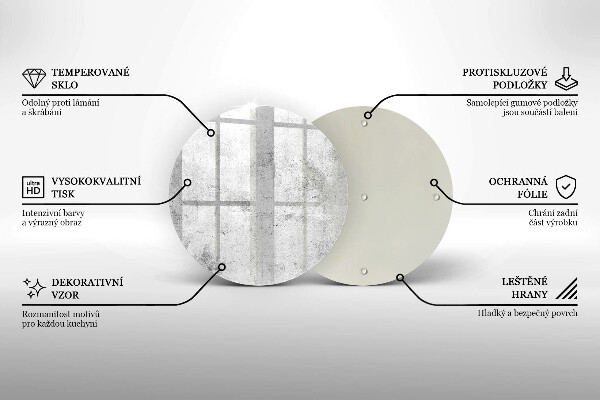 Üveg vágódeszka Beton textúra