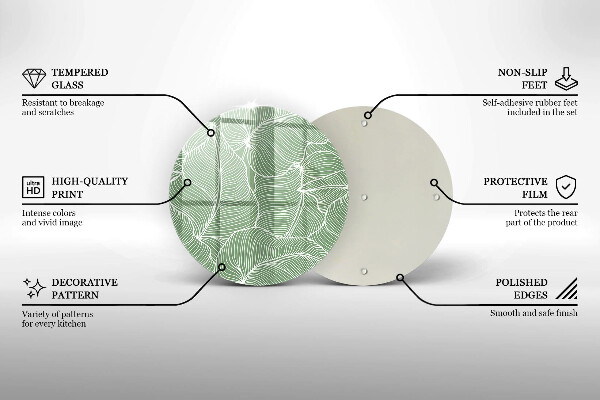 Üveg vágódeszka Lineáris levelek