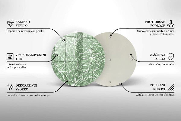 Üveg vágódeszka Lineáris levelek