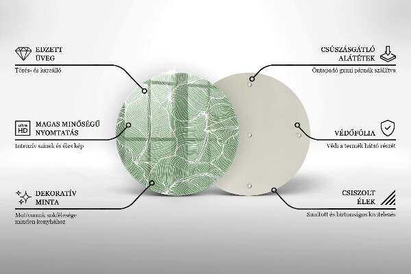 Üveg vágódeszka Lineáris levelek