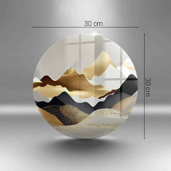 Üveg vágódeszka Absztrakt arany hegyek